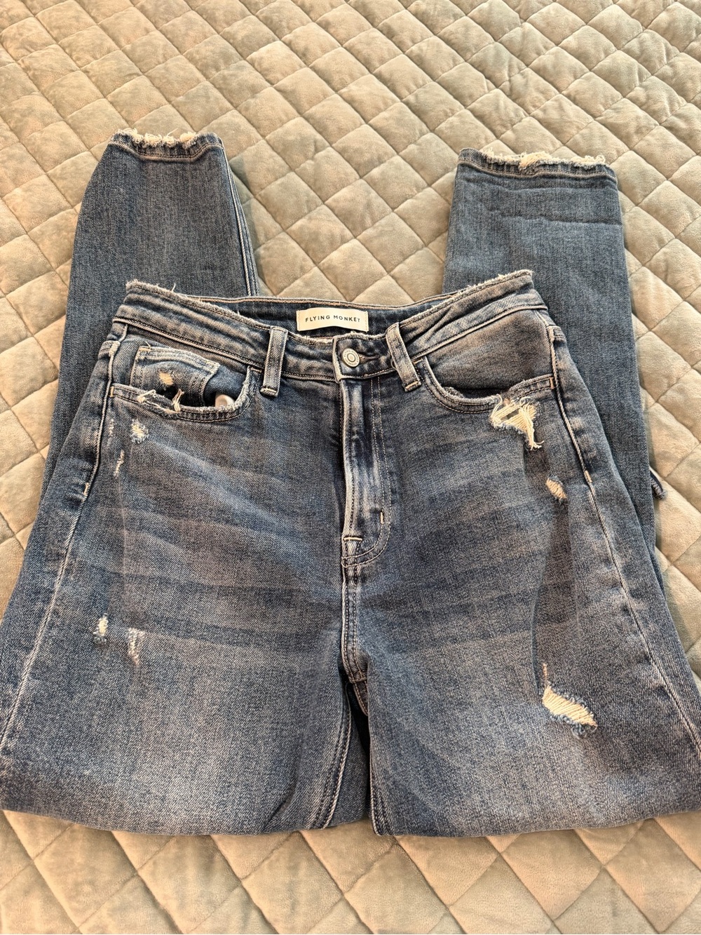 Flying Monkey Stretch Distressed Jeans - size 26